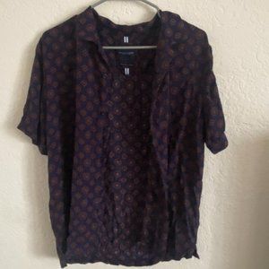 Denim and Flower Button up